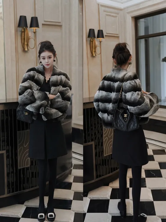 WT66依美丁【暗夜光影】雷克斯进口獭兔毛龙猫草草外套