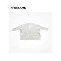 米白粗绞花毛衣 休闲阔版松弛感高克重圆领针织毛衣   JXMY022