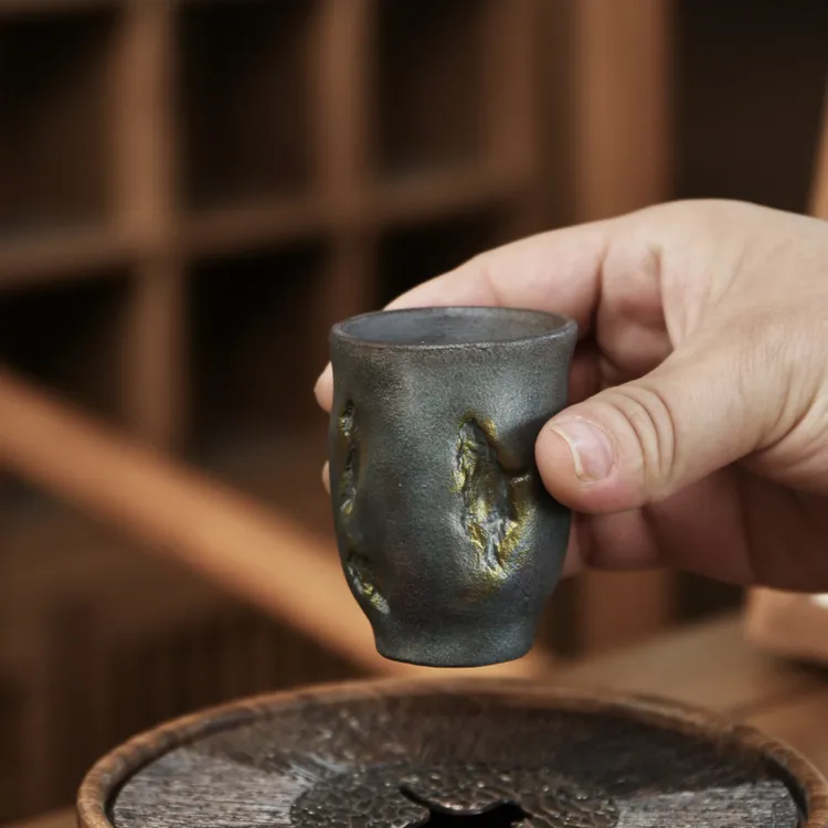 炫彩岩熔聚香杯个人杯功夫茶具泡茶单杯主人杯