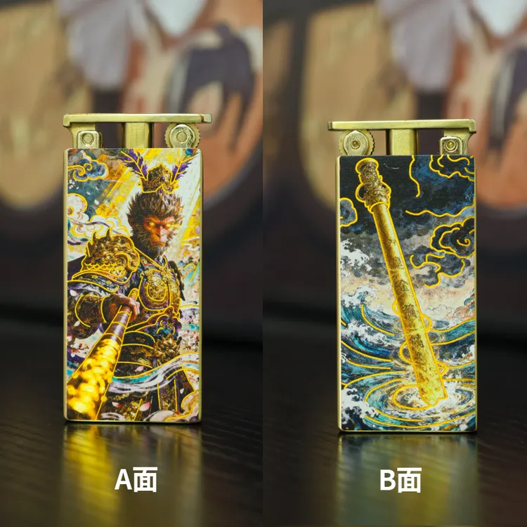 -超薄升降机-佐罗Air系列纯铜新工艺鎏金描边珐琅彩绘煤油打火机