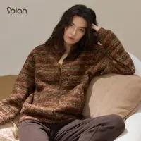 【秋冬新品】SPLAN 慵懒风秋冬摇粒绒拼色立领上装外套25153