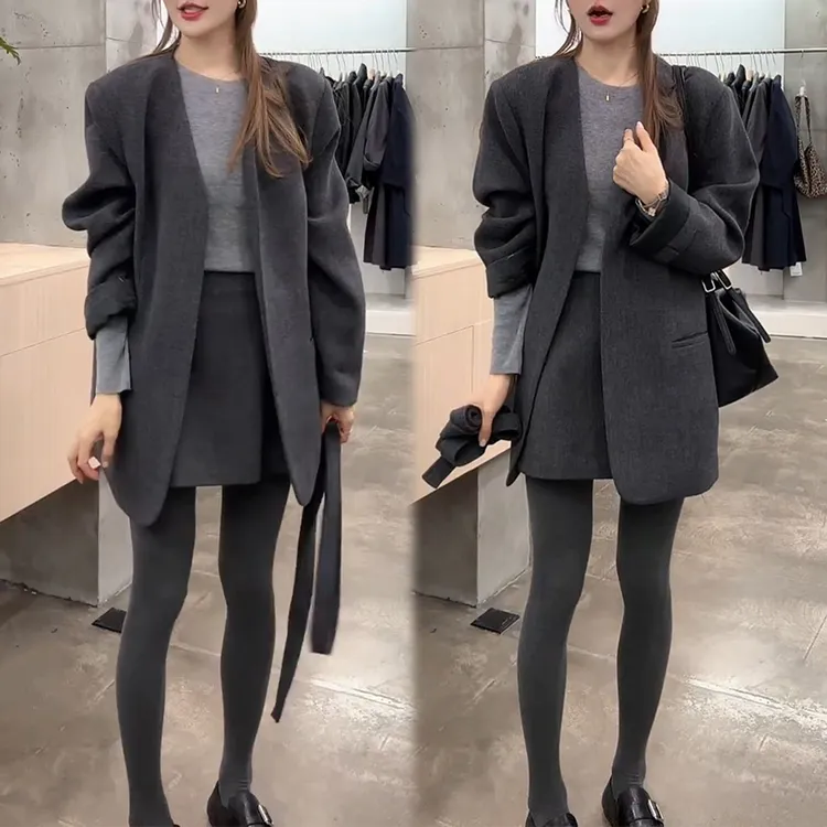 2025慵懒风秋季套头内搭针织衫外套半身裙女款新款时尚套装