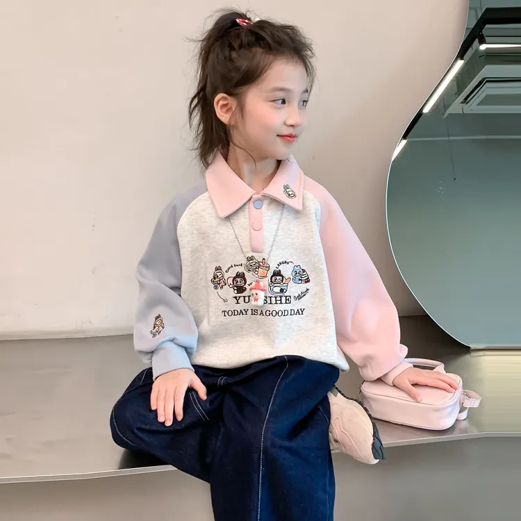 春秋卡通风套头常规休闲风女卫衣春装休闲宝宝秋季