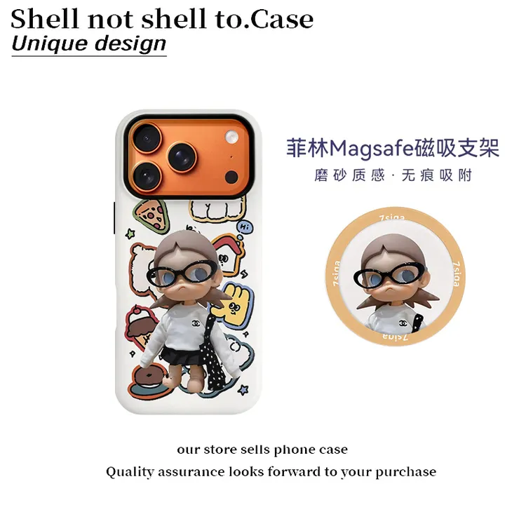 挎包女孩菲林二合一手机壳通用于苹果17华为oppox9小米17vivox300