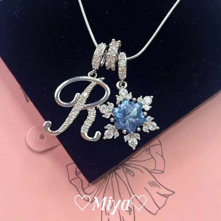 钛钢锆石项链 情书冰透·字母定制银色ins美高辣妹风格 生日礼物