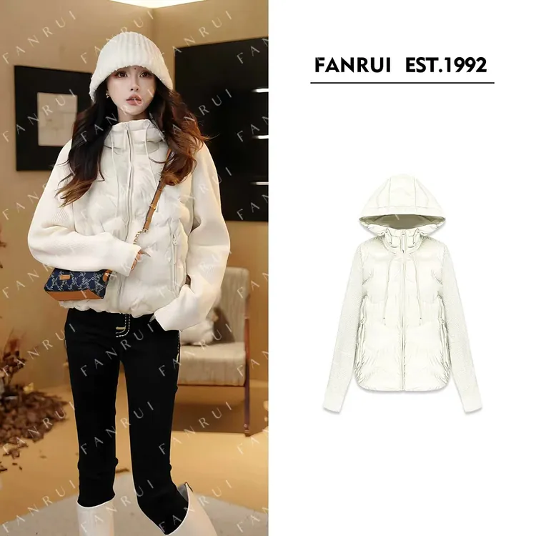 FANRUI/泛芮「贝贝biuu」90白鸭绒保暖加厚连帽羽绒服外套女B18734