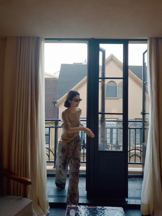 金子/JZ SO MUCH【全麻波斯裤】定位全对称花位亚麻森系中古阔腿裤