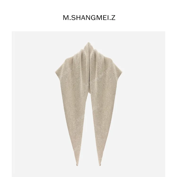 M.SHANGMEI.Z/沐熙美大哥极简三角形双色配色围巾披肩X093034