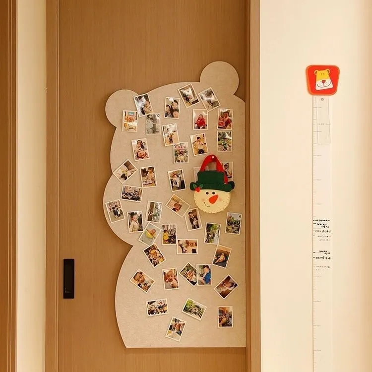 小熊毛毡墙贴装饰作品展示不伤墙客厅墙创意风照片墙背景板相片墙