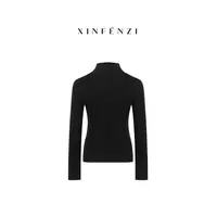 【长袖刚需T】XINFENZI 叠穿云柔显瘦微堆半高领打底 FS37450