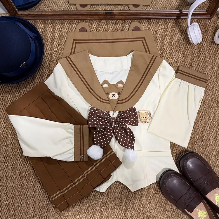 喵喵酱JK【栗子熊】原创JK日系水手服学院风刺绣制服长袖幼稚园女