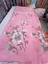 粉色大花纯棉布 加工