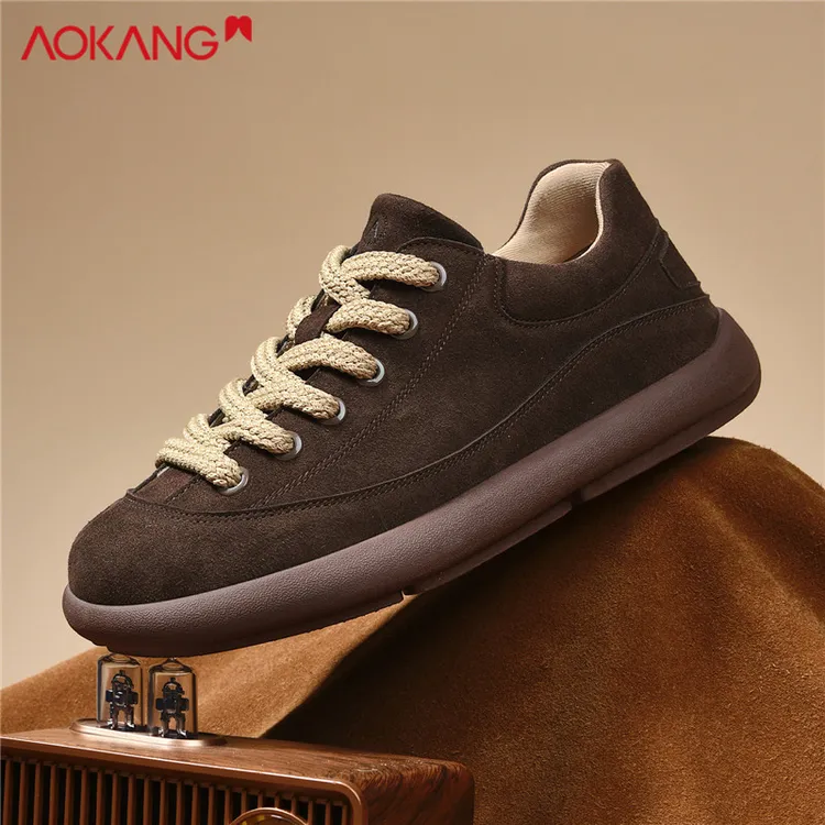 Aokang/奥康2025秋冬男士时尚百搭保暖复古潮流低帮德训休闲板鞋