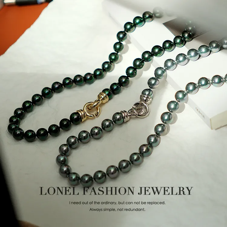 铜合金仿珍珠项链 星河项链女款仿珍珠10mm轻奢小众高级感