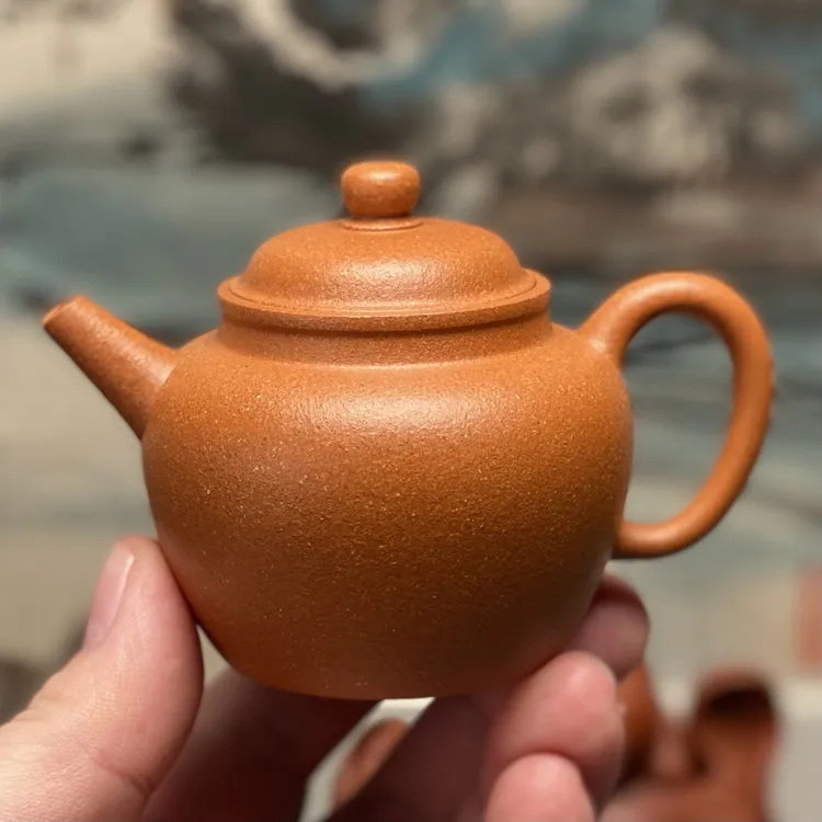 宜兴紫砂壶薄胎精工小巨轮壶120cc原矿降坡泥中国风紫砂功夫茶壶