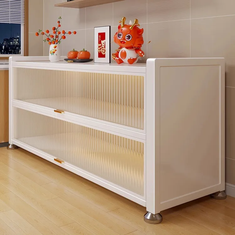 厨房置物架落地多层收纳柜微波炉碗柜多功能橱柜防尘大容量储物柜