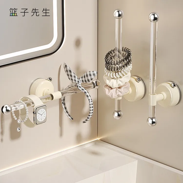 吸盘发圈挂钩免打孔亚克力洗脸手腕带收纳架无痕发饰皮筋头绳粘钩