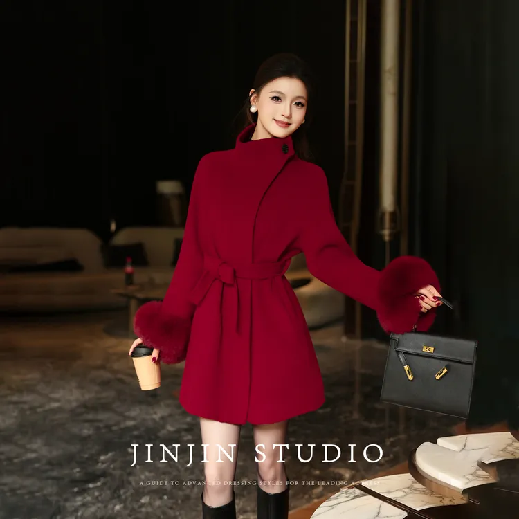 MD进进原创【温暖魅力】2025冬季气质显瘦百搭保暖气质双面羊毛外套