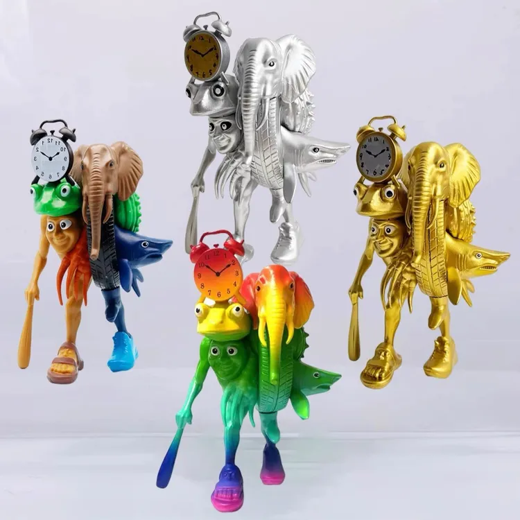 炫彩版AI山海经融合怪手办可拆卸DIY拼装金银五帝王玩具公仔模型