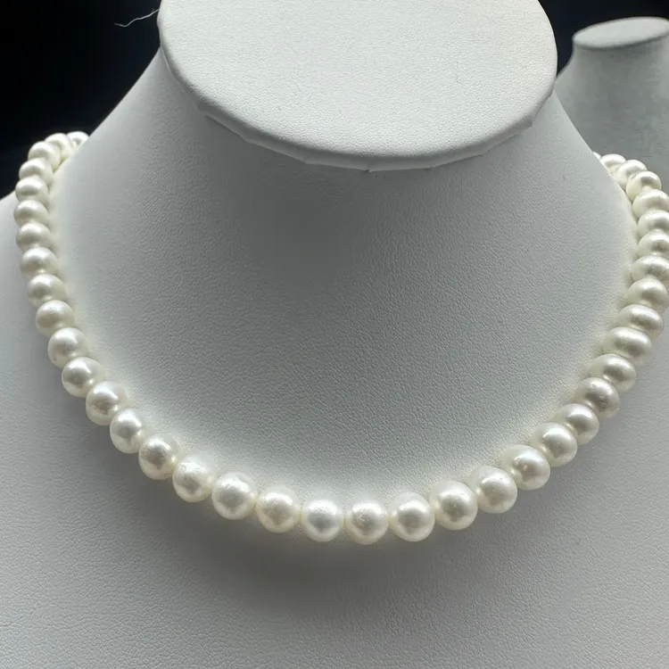 近圆强光天然淡水无核珍珠7-8mm女气质高级感妈妈款礼物