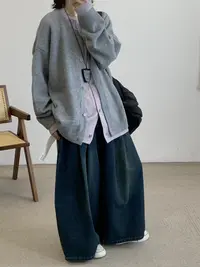 JBJC#2585#假两件针织毛衣开衫 X