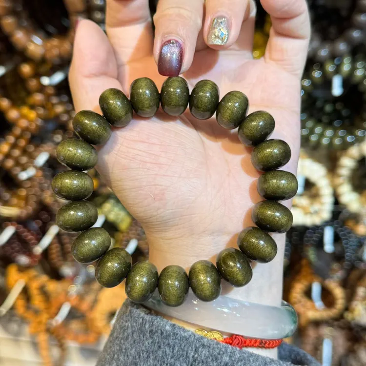 （一等精品）15mm金丝楠算盘珠手串佛珠文玩饰品061