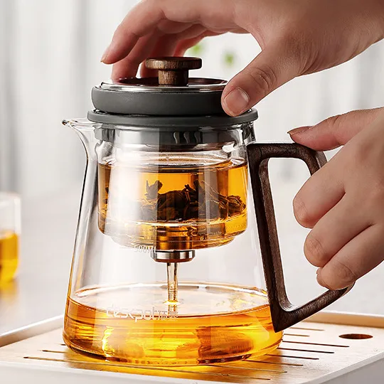 轻奢耐高温泡茶壶玻璃家用茶水分离花茶壶飘逸杯泡茶专用茶具过滤