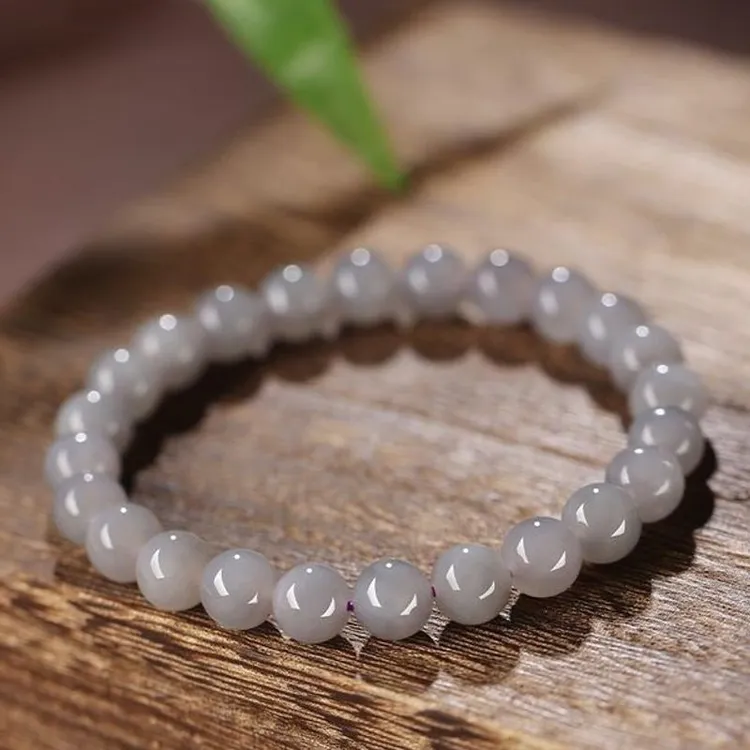 正品保真老坑天然女生藕粉烟紫8mm圆珠上等和田玉吊坠