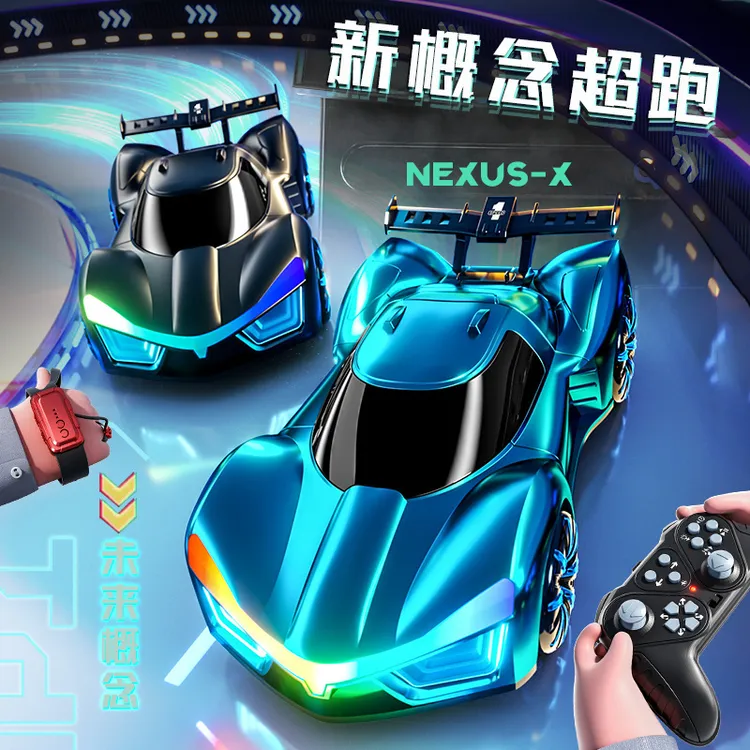 双11儿童新能源遥控车手势感应四驱漂移灯光充电动特技概念遥控车