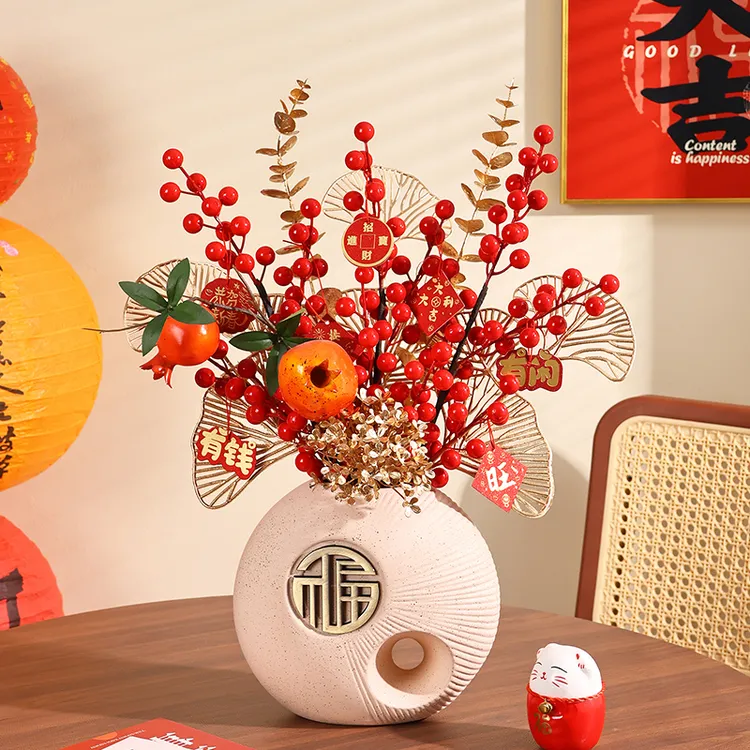 新年春节新居礼品摆件乔迁之喜家居客厅电视柜福字花瓶喜庆过年