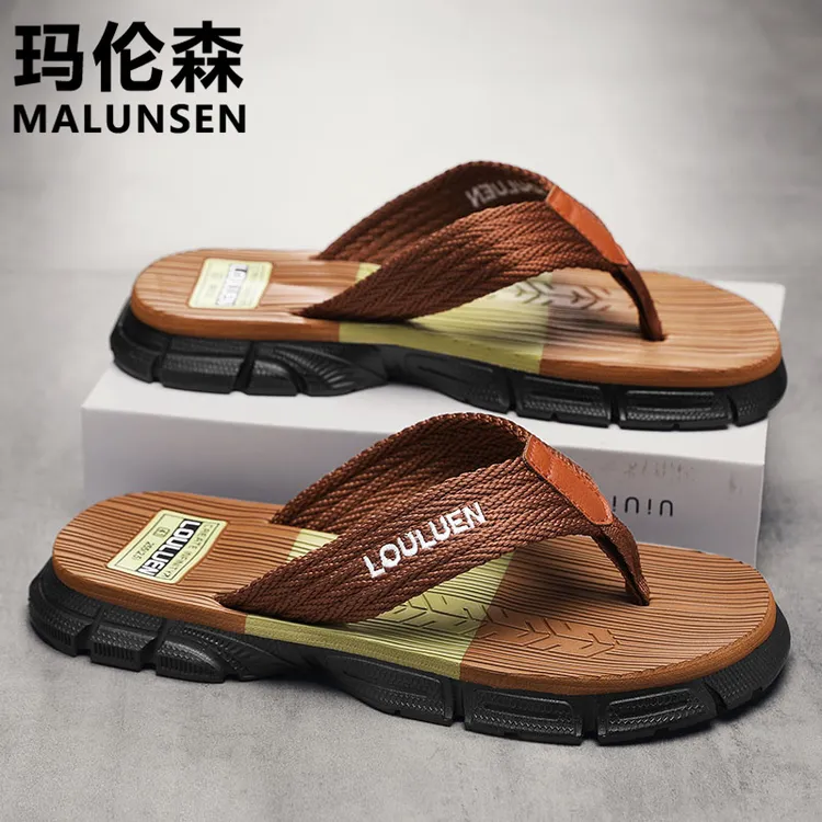 玛伦森沙滩鞋男款夏季新款外穿休闲风拖鞋防滑软底越南脚人字拖男