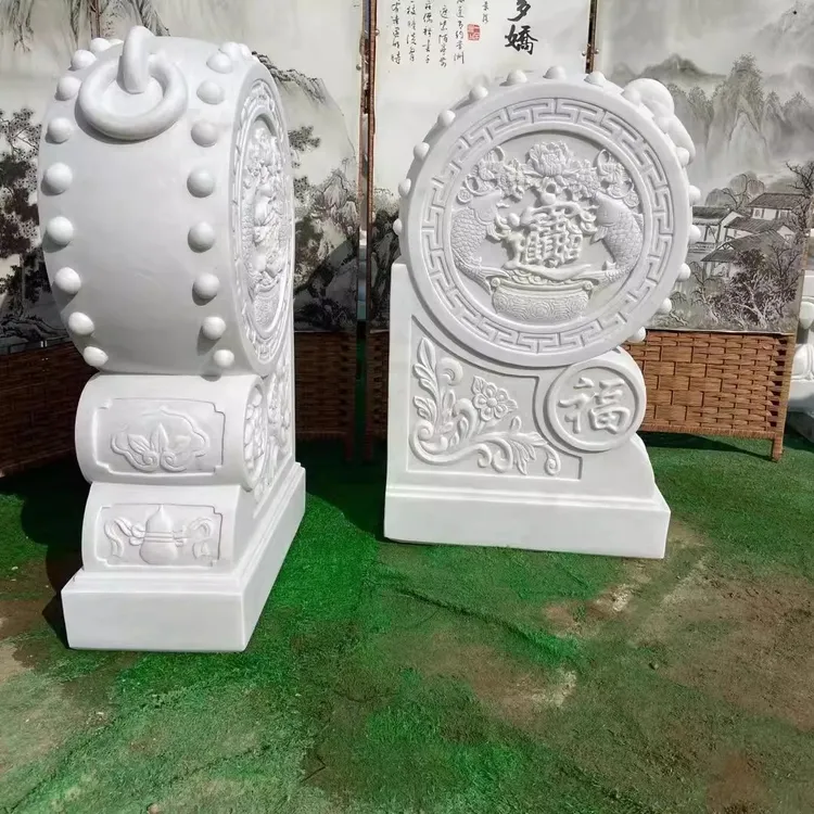 石雕一对青石仿古福鱼新中式石鼓门当户对庭院改造用品