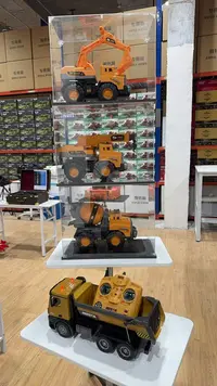城市工程车4只装 滑行工程车挖掘机推土机男孩