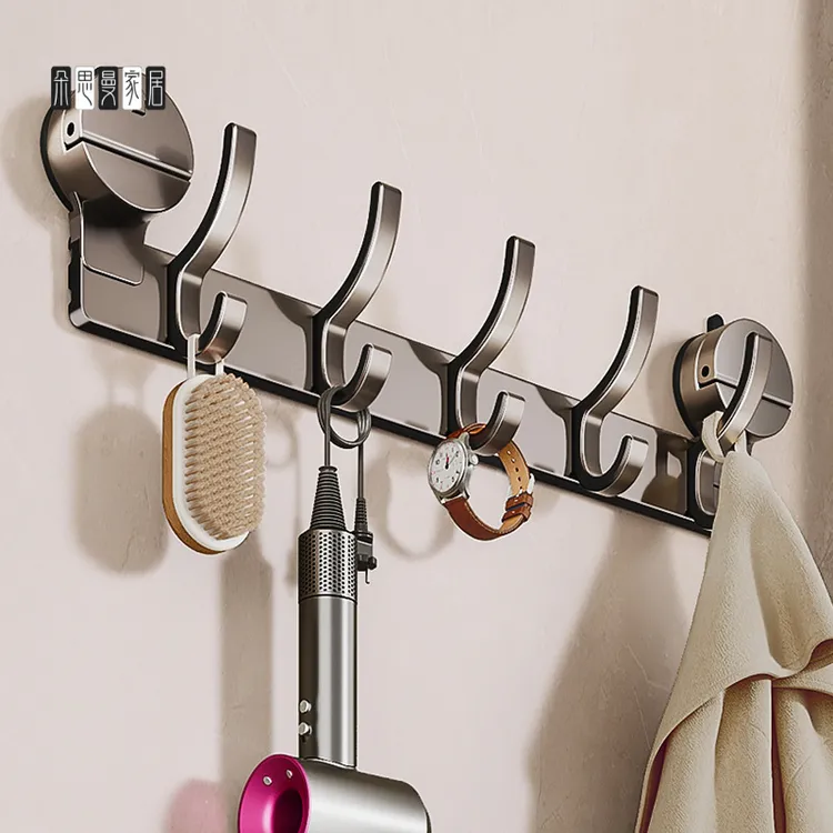 朵思曼吸盘排钩免打孔挂钩强力粘胶卫生间浴室无痕壁挂粘钩门后挂