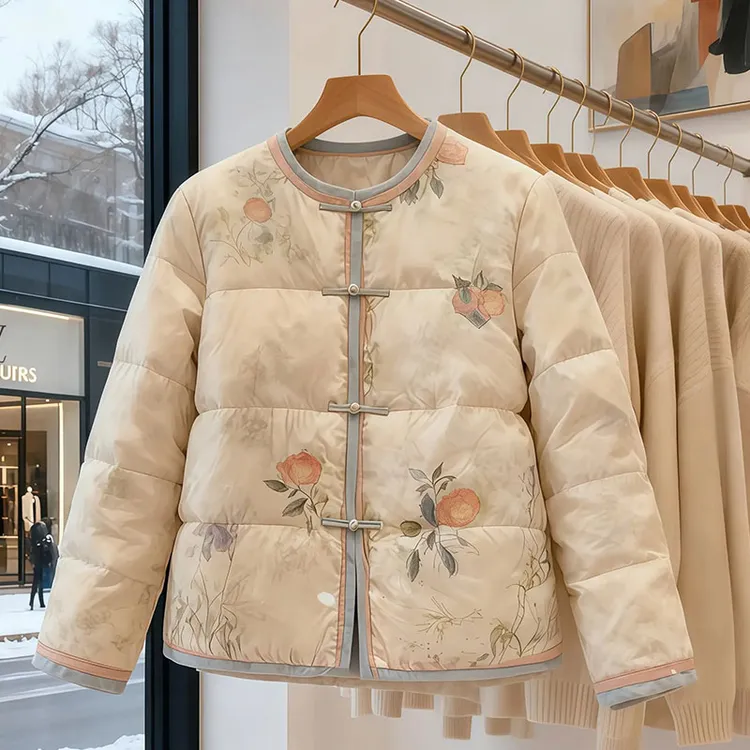 霖优【花容月貌】新中式复古中国风棉服女2025冬季新款加厚保暖棉衣