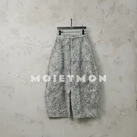 Moi et mon冬季新款小众设计师款休闲百搭宽松舒适豹纹加绒长裤