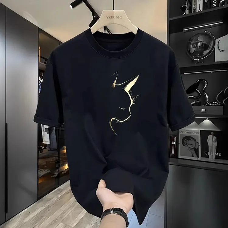 欧美潮牌短袖ins纯棉夏季新款男士印花T恤潮流男女百搭圆领体恤男