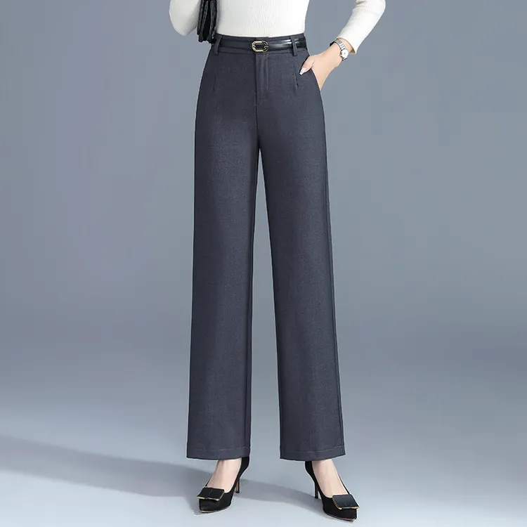 哥弟阿玛施正品2025秋季新款职业阔腿休闲裤高腰垂感小个子直筒裤