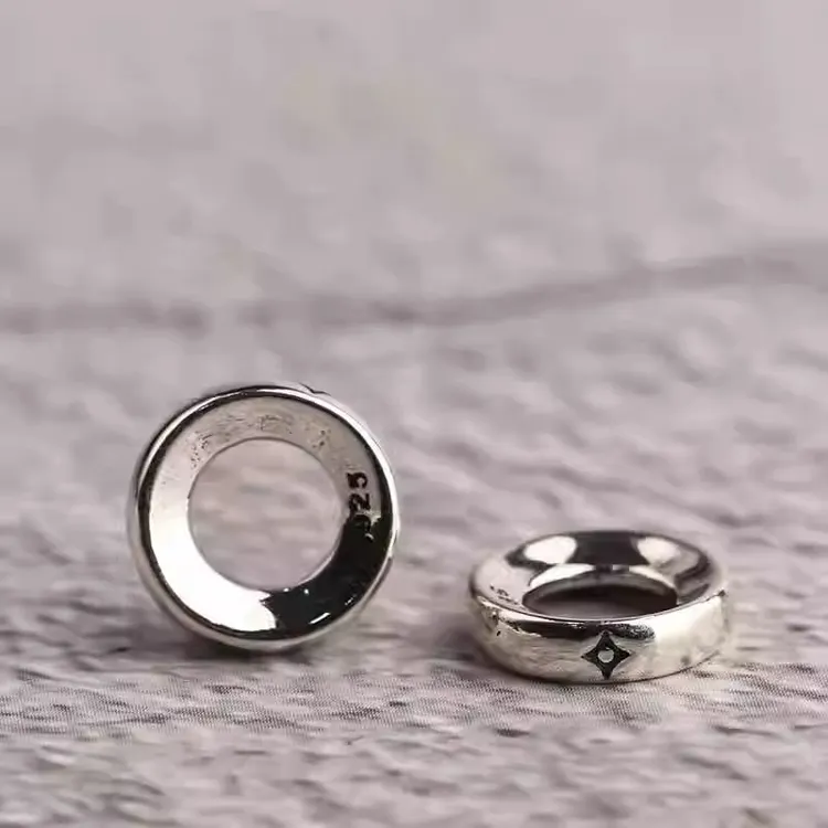 藏式银制星星卡环藏式文玩隔片百香星月金刚菩提手串配饰配珠配件