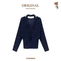 娜三月【羊毛】复古简约时尚V领收腰柔软秋冬羊毛衫61086