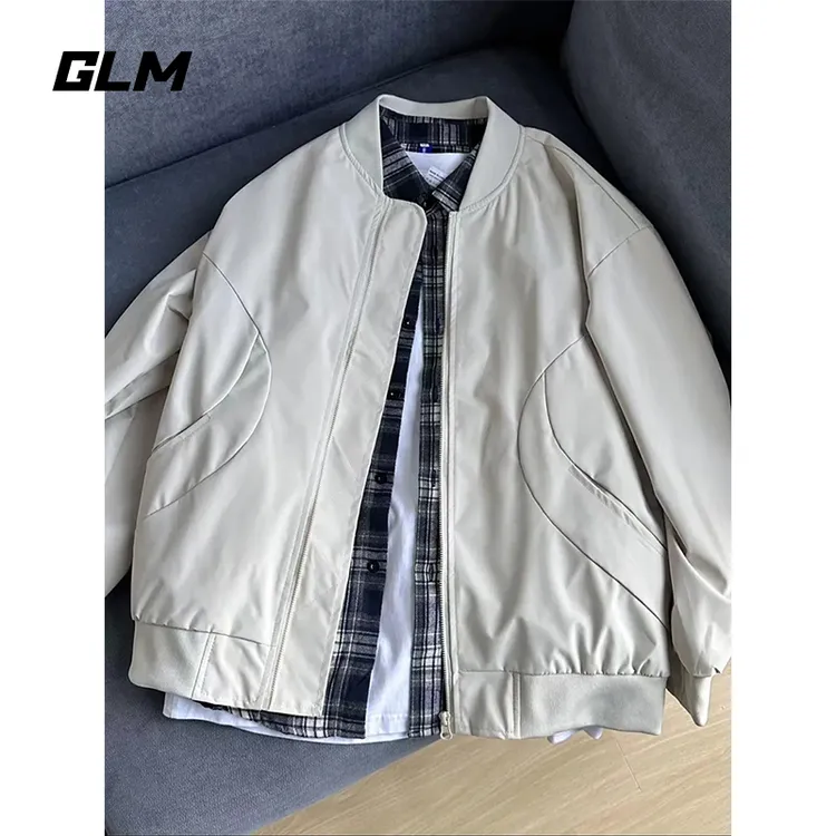 GLM潮牌外套男女秋冬季宽松休闲情侣百搭棒球服cleanfit弯刀夹克