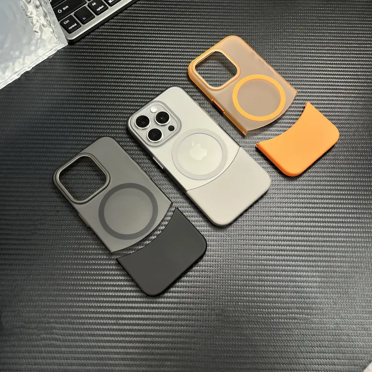 磨砂拼接磁吸壳适用iPhone16promax手机壳mate60pro华为P70小米套