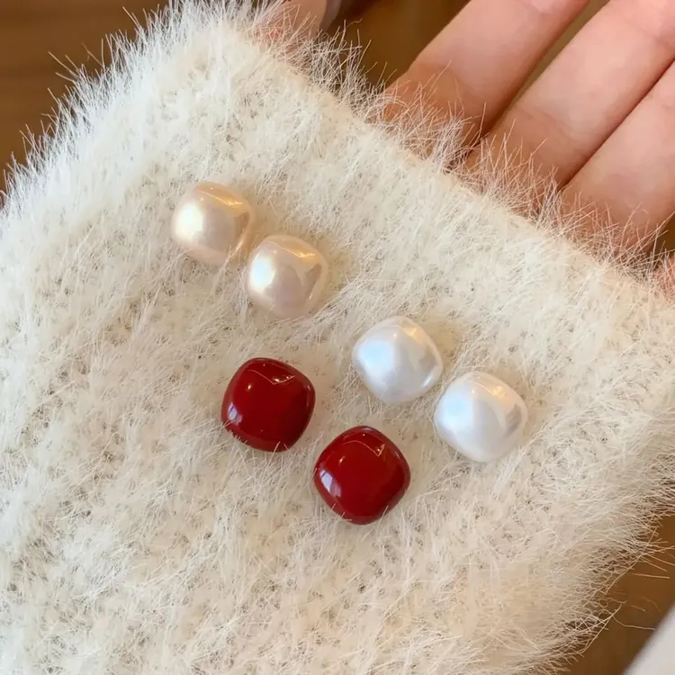 合金耳饰 气质小方糖耳钉女爆款方形耳环秋冬高级感耳商品图