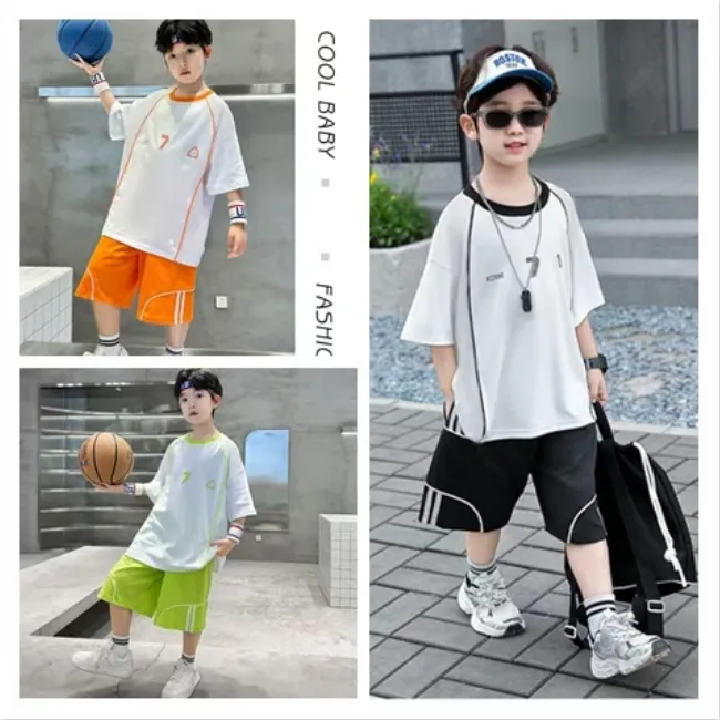 【夏日运动限定】儿童夏季新款球服速干衣套装中大童透气篮球服套装