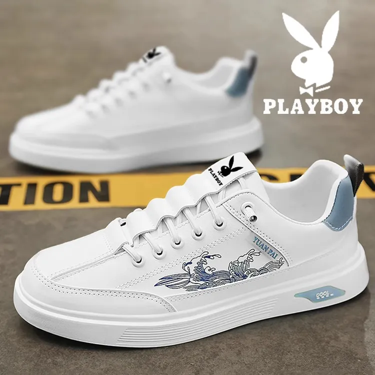 PLAYBOY男鞋夏季透气2024新款休闲运动防滑板鞋男款小白鞋子