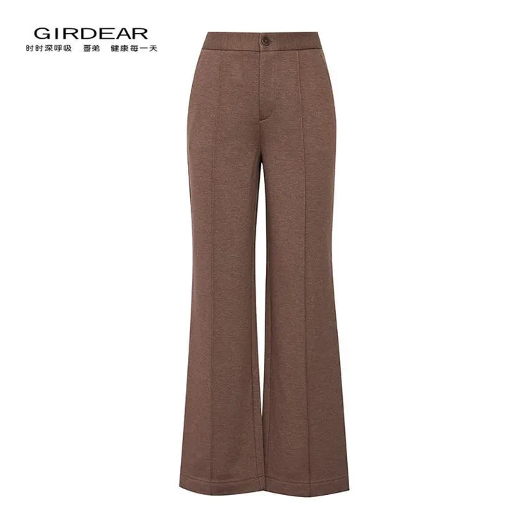 哥弟秋冬精致前中小立褶小直筒磨毛保暖植绒裤裤子长裤110036