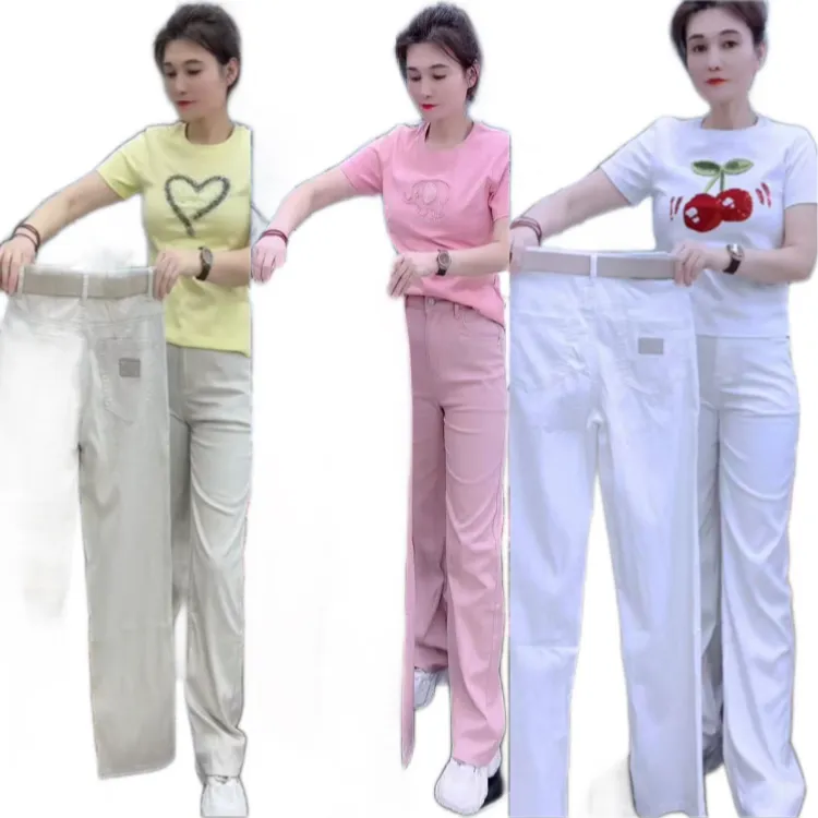 6955款天丝棉牛仔薄料筒裤