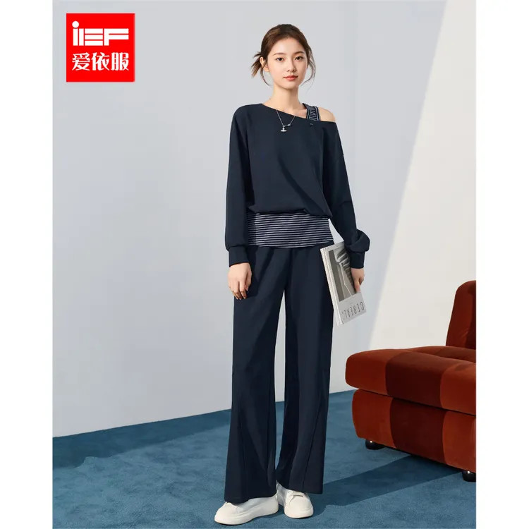 IEF/爱依服时尚套装2025秋季新款韩版休闲运动风通勤百搭上下套裤