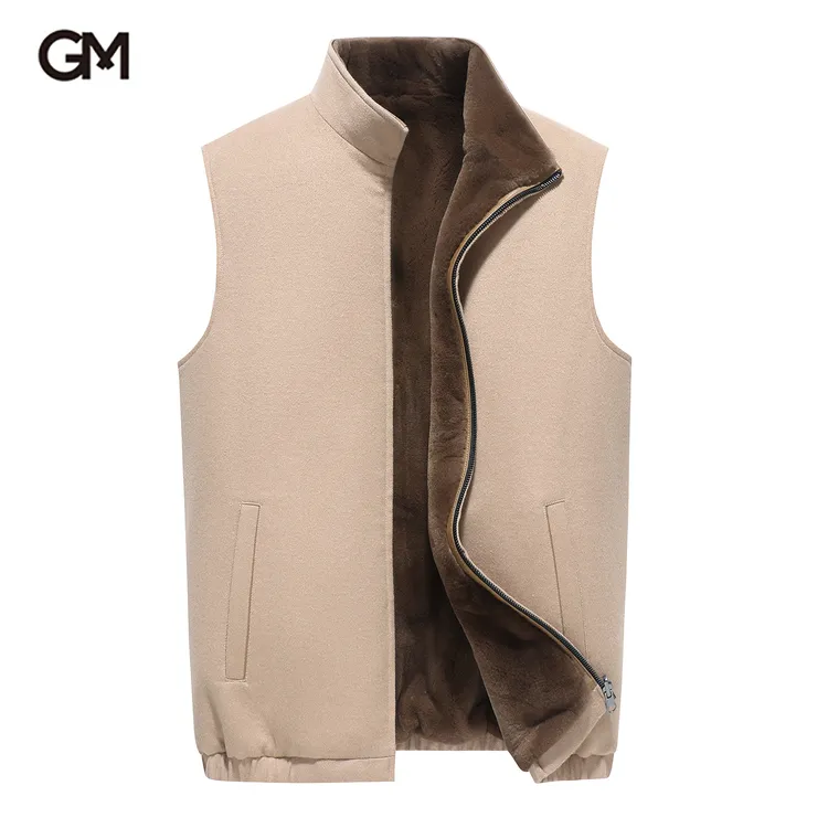 GUSS MART/戈斯迈特双面穿进口整貂水貂绒皮草马甲背心男士立领