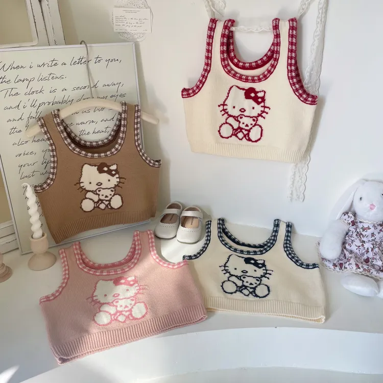 2025春款田小苏家 女童小猫可爱背心